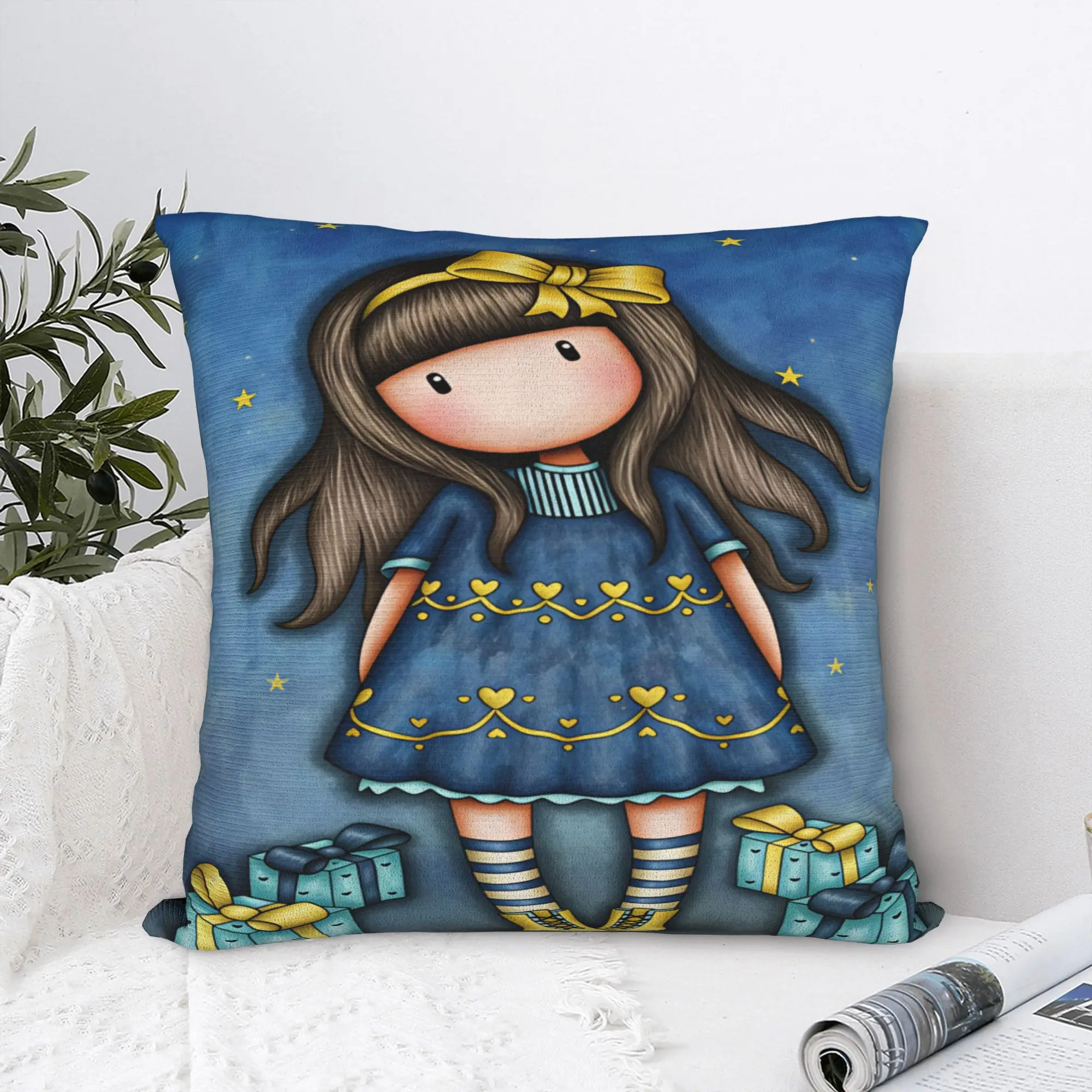 Pillow Case Cartoon Girl Santoro Gorjuss Design  Pillow Cover For Living Room Sofa Vintage Pillowcases