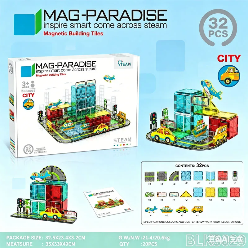 

Magnetic Building Blocks Construction Sets Toy For Kids DIY Toys STEM Learning Educational Magnet Toys Birthday Gift