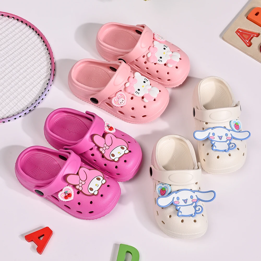 Sanrio Child Slippers Hello Kitty Cinnamoroll Melody Slippers Gilr Indoor Slippers Comzy Anti-Slip House Flat Slipper