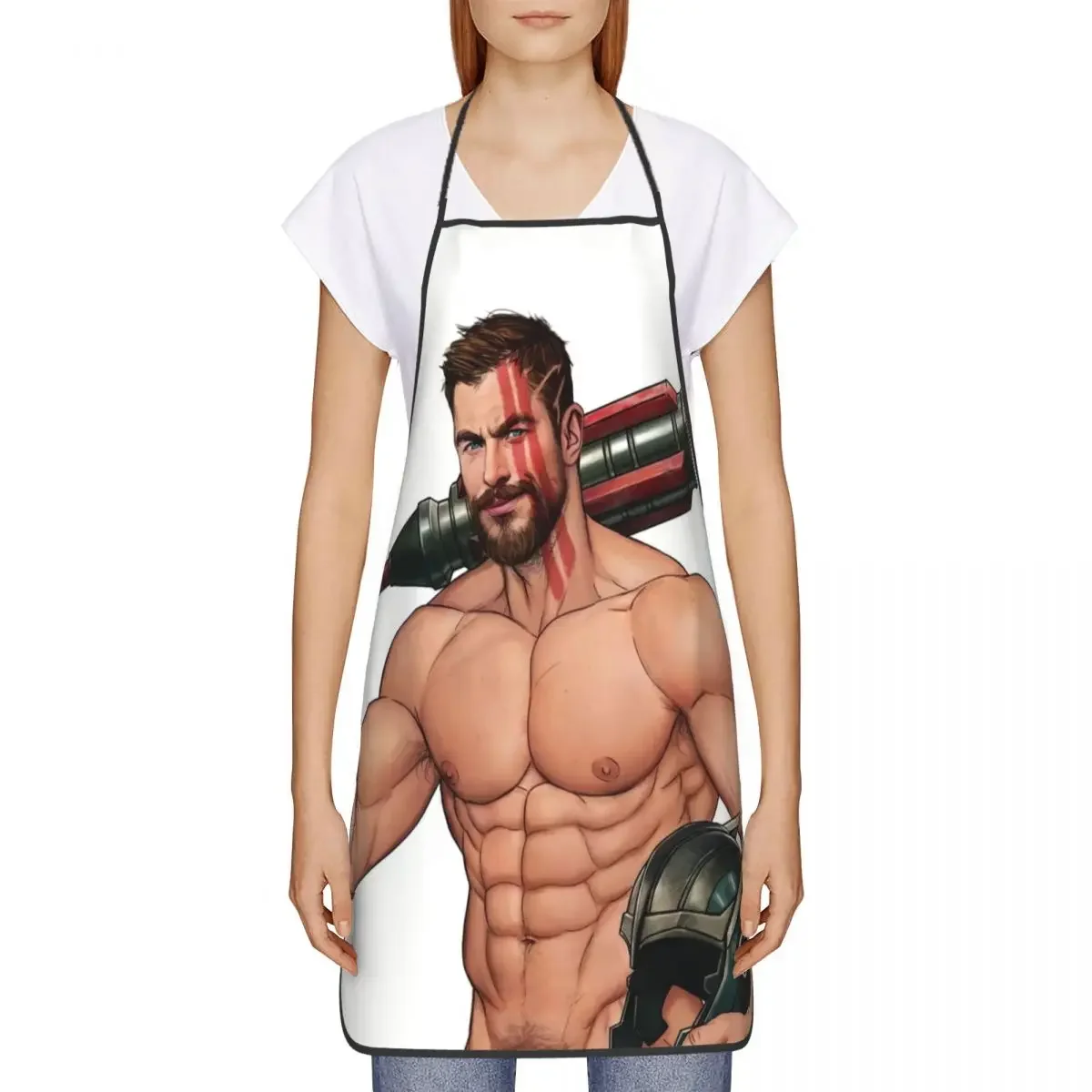 Custom Bib Sexy Hunk Bear Muscled Man Gay Art Aprons Men Women Unisex Chef Kitchen Cooking Tempting Male Boy Tablier Cuisine