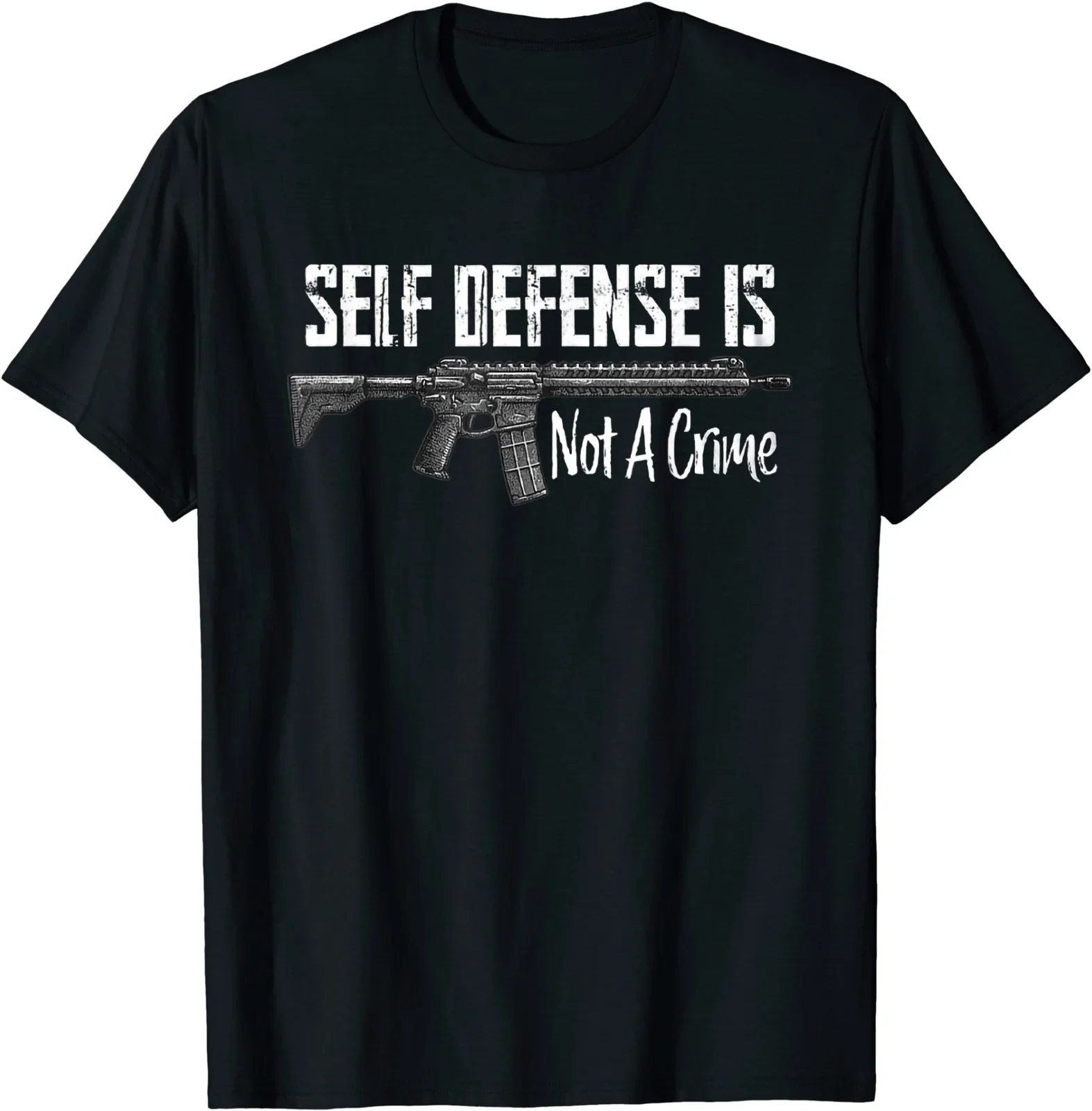 Self Defense Is Not A Crime Retro 2nd Amendment T-Shirt 100% Cotton O-Neck Short Sleeve Summer Casual Mens T-shirt Streetwear
