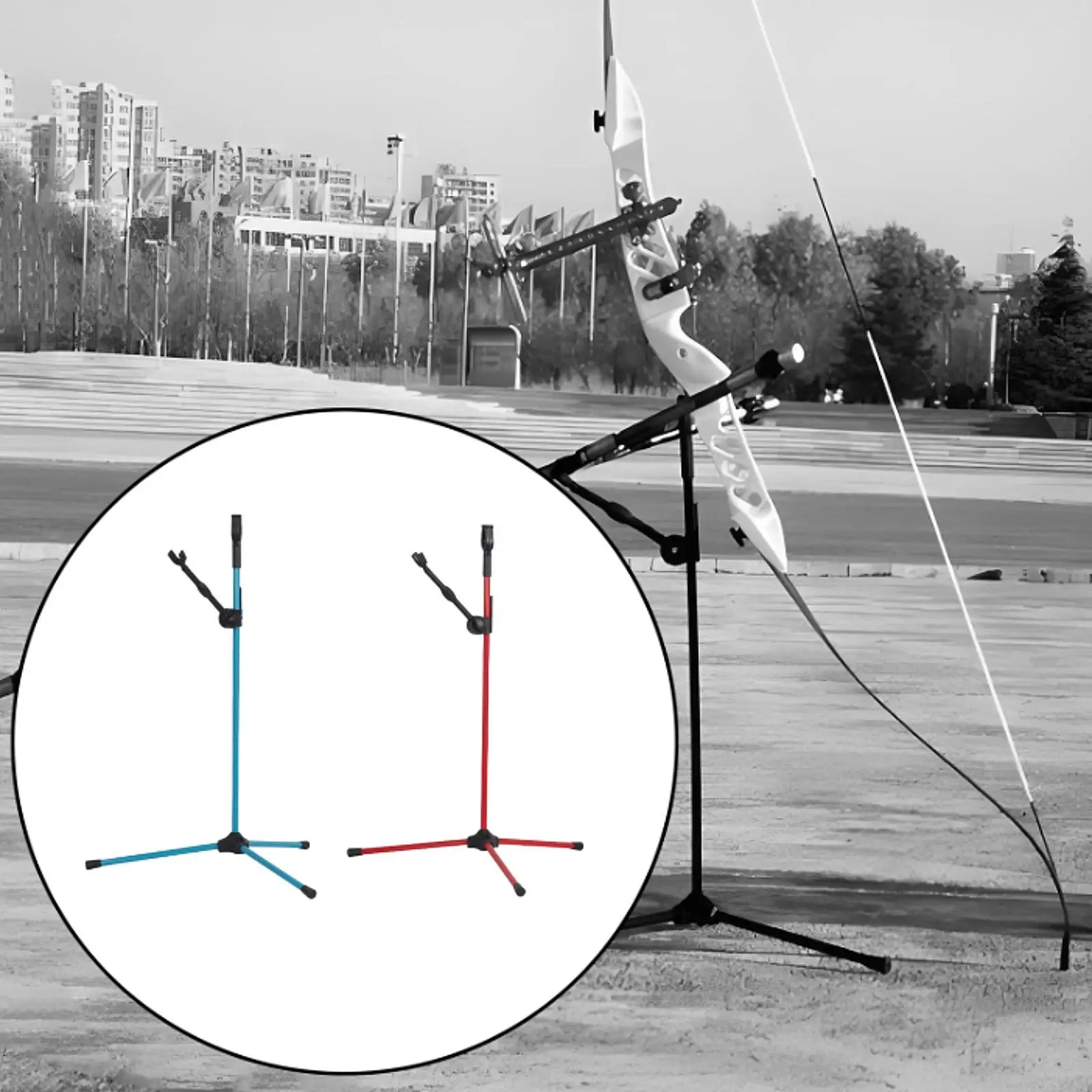 

Recurve Bow Stand Sturdy Stabilizer Lightweight Bow Holder Rack Fiber Glass for Longbow Recurve Bow Takedown Bow Outdoor Sports