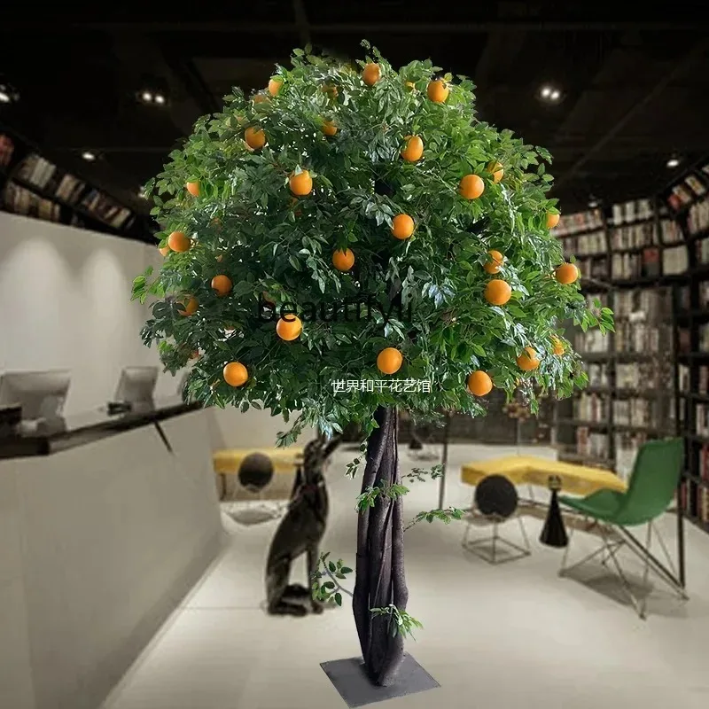 A029  Simulation Orange Tree Interior Decoration Orange Tree Loquat Pomegranate Hotel Mall Props Floor Ornaments