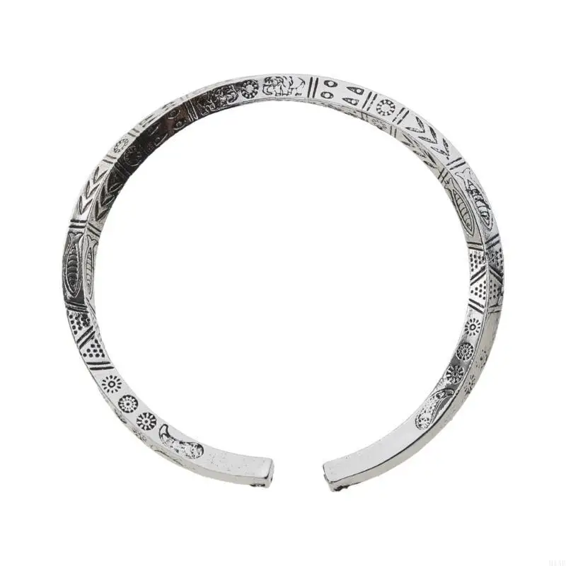 91AF -Bangle Bracelets Simple C-Shaped Open Mobius-Ring Twist Bracelet Cool