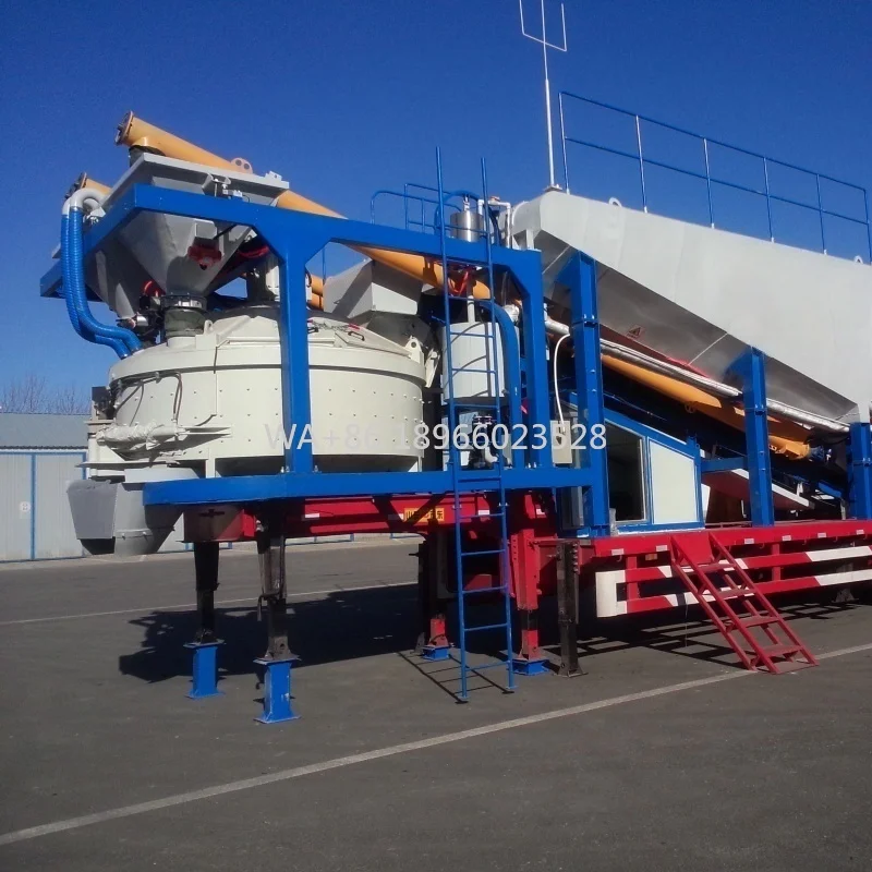 Portable Fully Automatic Dry Mixing Batching Plant Machine  Mobile Ready Concrete Mixer