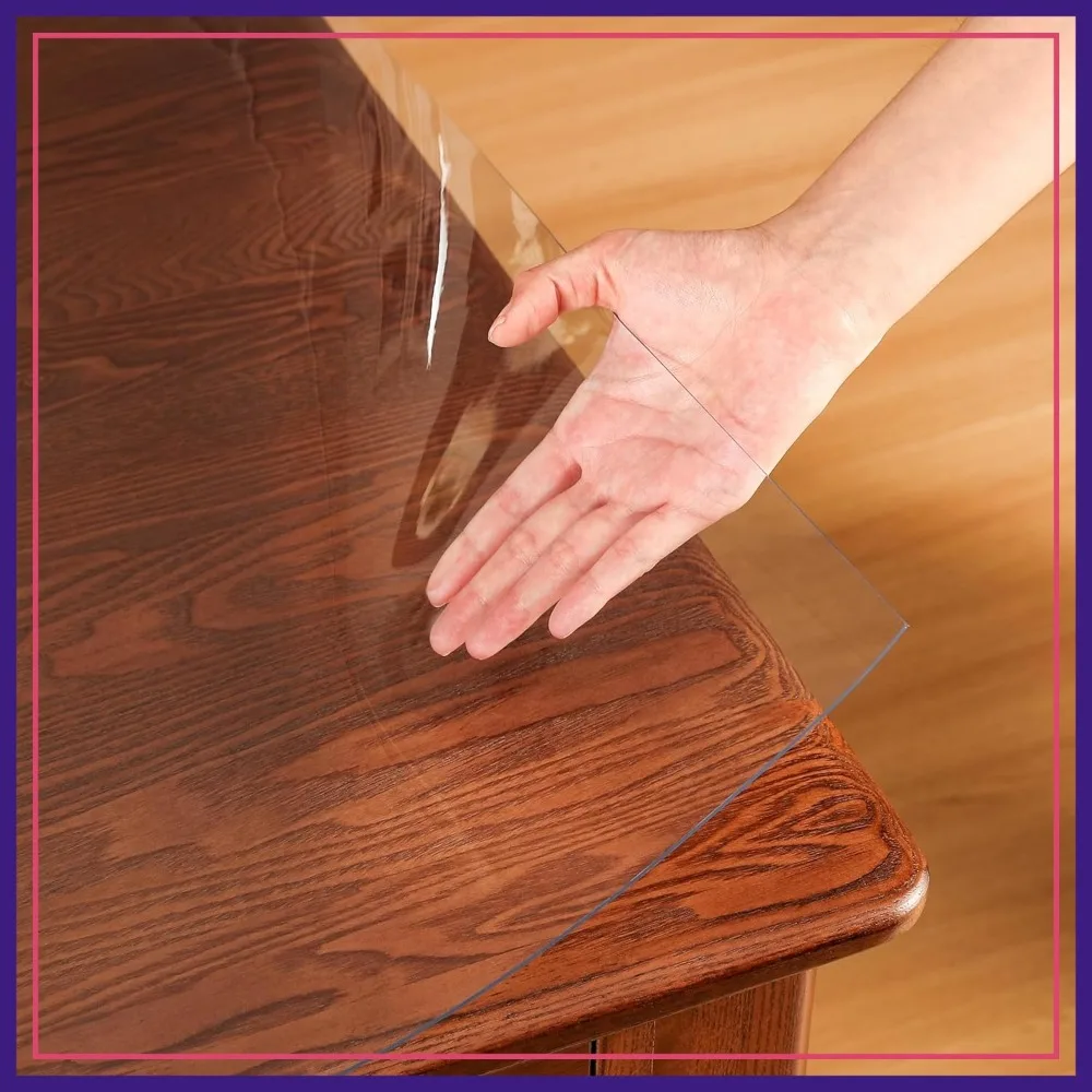 

Clear Plastic Table Cover Protector 42x96'' Waterproof Non-Slip Heat Resistant Desk Mat