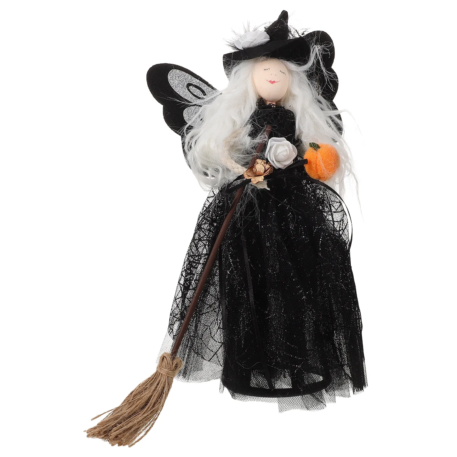 

Halloween Witch Tree Topper Black Clad Spooky Charming Touch Longevity Home Holiday Setup Tabletop Decoration