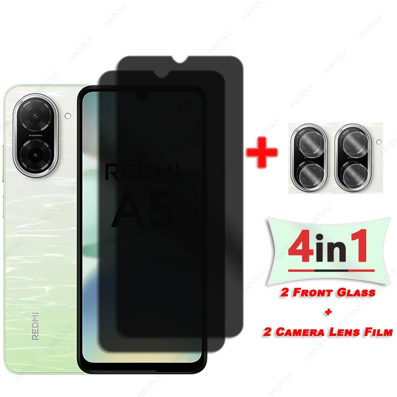 Privacy Screen Protector For Xiaomi Redmi A5 4G Global Glass For Redmi A5 4G Anti-spy Glass Camera Lens Protector For Poco C71