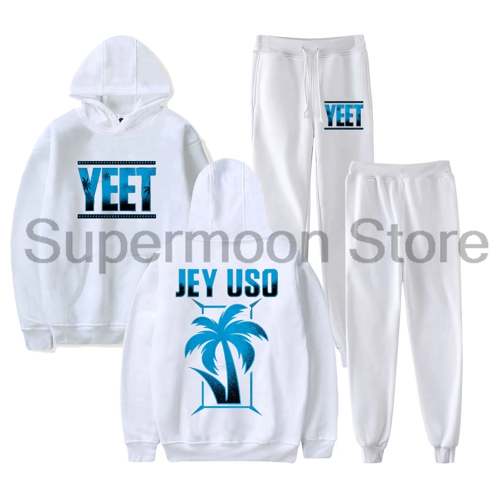 Jey Uso Yeet Merch Logo Hoodie Jogger Pants Two Piece Set Sweatshirts+Sweatpants Women Men Trendy Outfits 2025