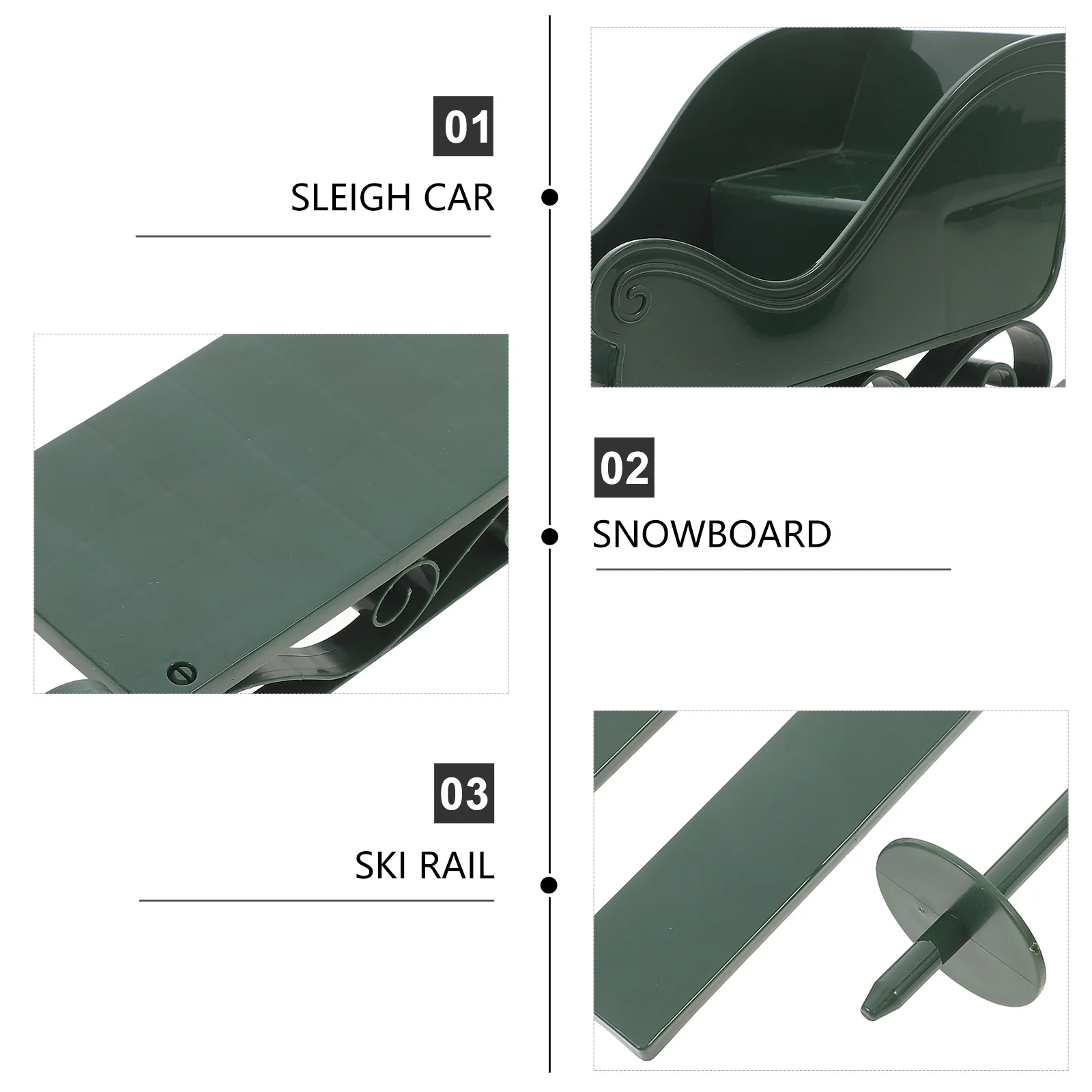 

1Set Small Christmas Sleigh Decoration Skiing Board Xmas Party Desktop Ornament Festival Sleigh Decor Xmas Theme Decoration