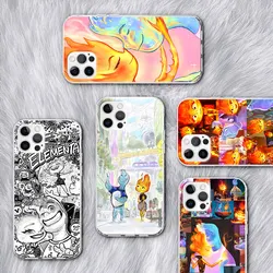 Disney Elemental Case for Apple iPhone 13 11 14 15 Pro Max 7 8 Plus 12 Mini X XS MAX XR Clear Silicone Mobile Phone Bag Cover