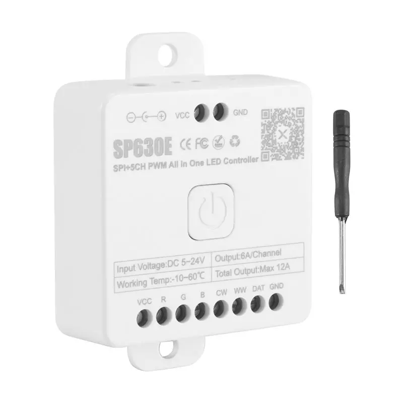 1 PCS SP630E Bluetooh LED Controller White Plastic Support PWM Monochrome CCT RGB RGBW RGBCCT Or SPI TTL IC Chip LED Strip