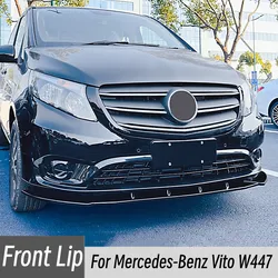 For 2016-2023 Mercedes-Benz Vito W447 Car Front Bumper Splitter Lip Chin Spoiler Body Kit Protector Guard Exterior Accessori
