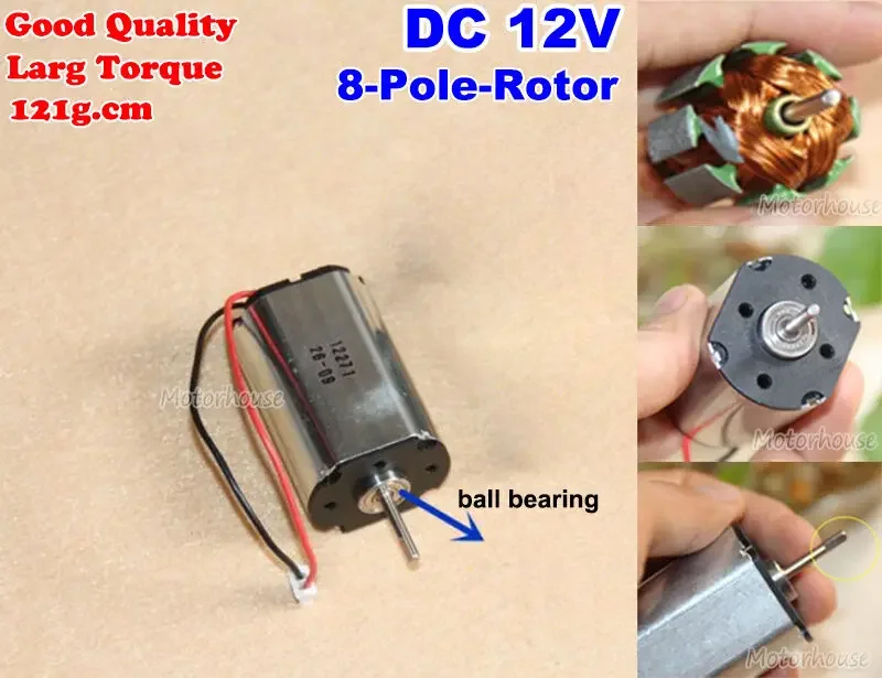 DC 12V 8-Pole Rotor Micro Electric Motor Ball Bearing Good Quality Large Torque Medical Blood Pressure Meter Breath Machine Fan