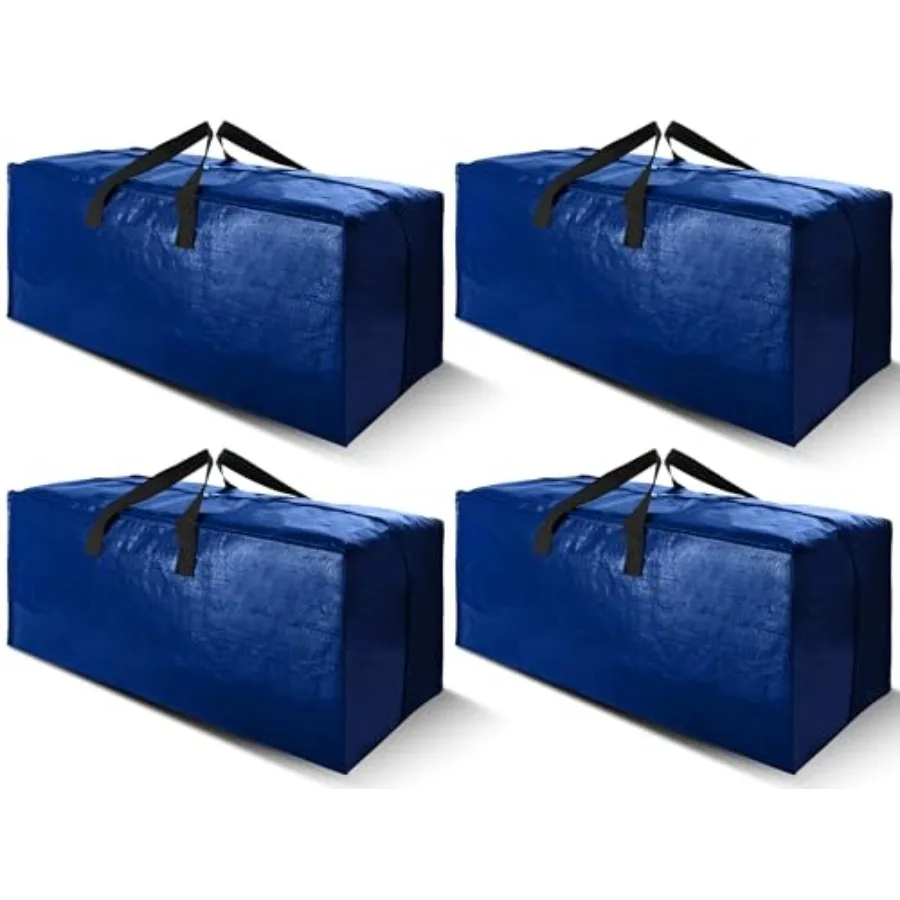 

Набор из 4 сверхпрочных больших сумок для переезда с лямками для переноски, прочными ручками и молниями, складные сумки для хранения, экономящие место