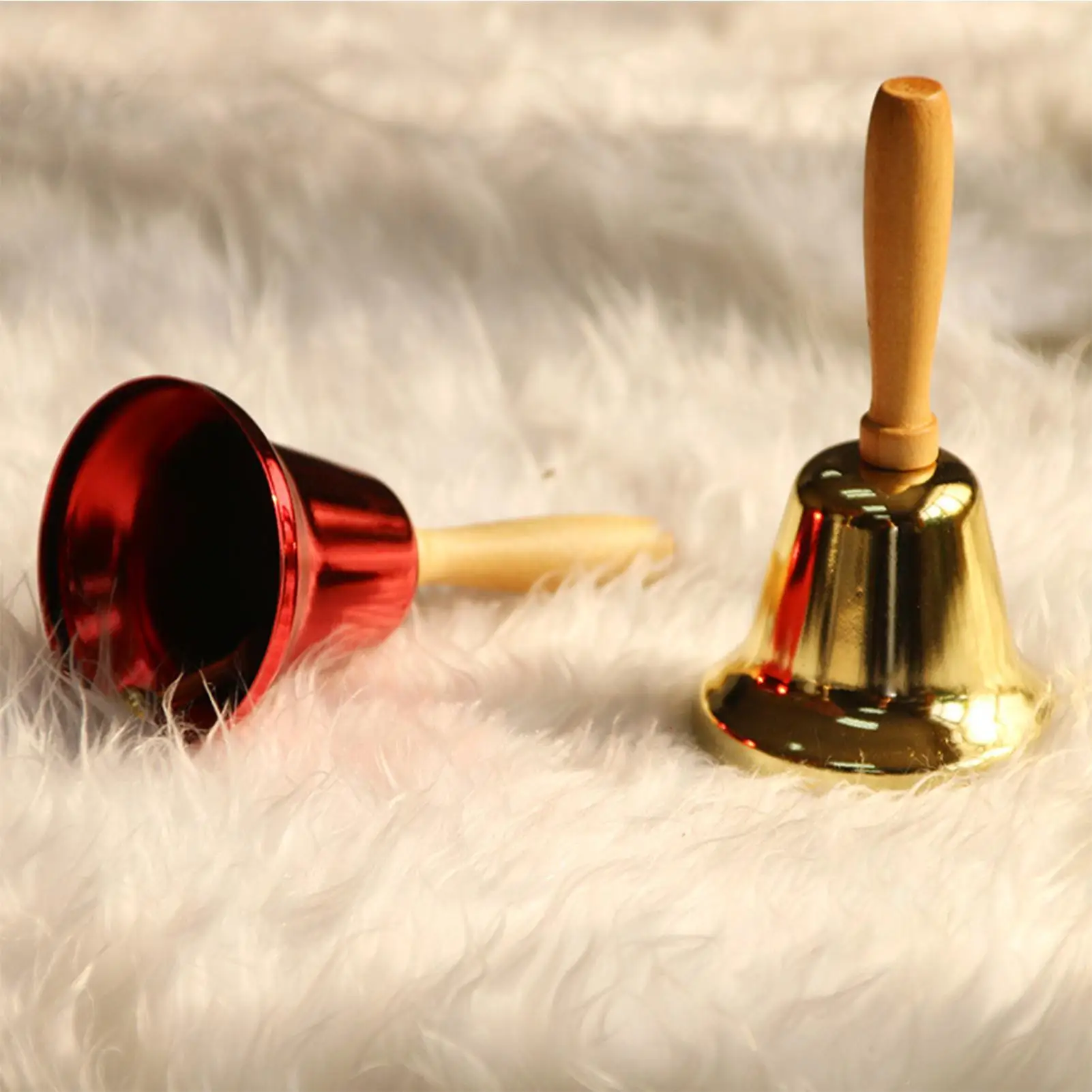 Christmas Hand Bell Santa Claus Jingle Bells Gold Silver School Handbell Restaurant Call Bell Service Supplies Xmas Decoration