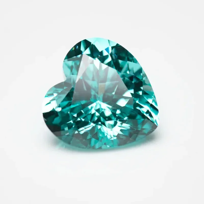 

Hot Sales Lab Grown Paraiba Heart Cut Gemstone for DIY Advanced Jewelry Making Inlay Ring Necklace Selectable Certificate