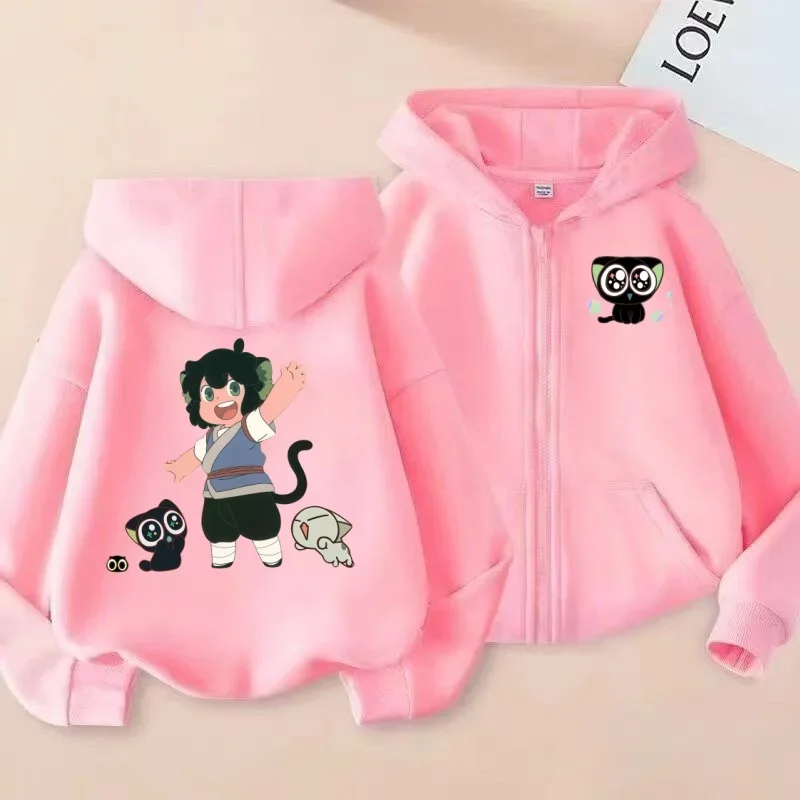 سجلات حرب لوه شياوهي: سترة بغطاء للرأس بسحاب للأطفال، بلوزة مطبوعة بشخصيات الأولاد والبنات للربيع والخريف #3