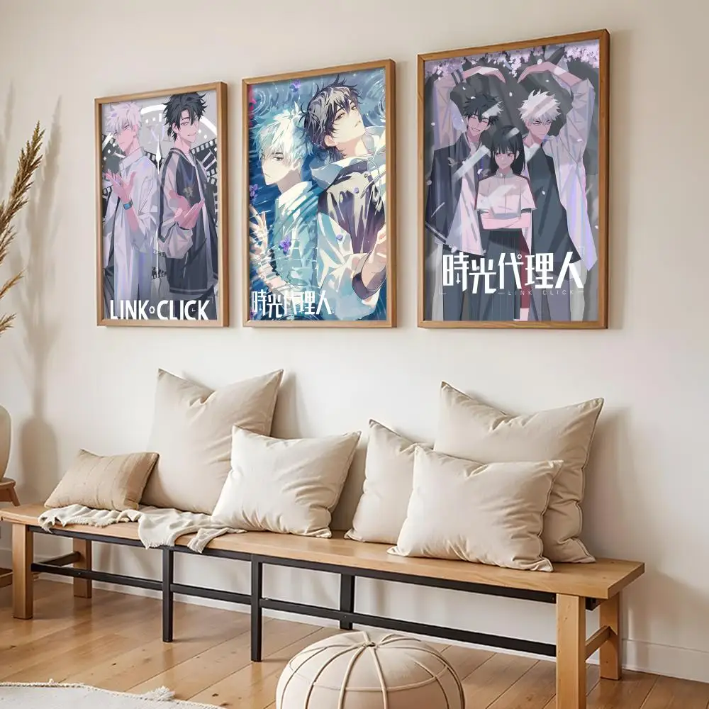 애니메이션 L-Link C-Click 현대 벽 예술 포스터 스티커 거실 침실 바 홈 장식 벽화 그림 장식
