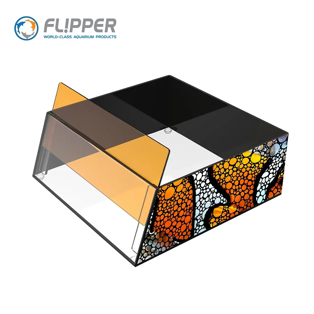 

Flipper Top Down 8" Ultra-clear Acrylic Aquarium Viewer with Removable Orange Filter for Coral Reef Marine Fish Tank LPS SPS
