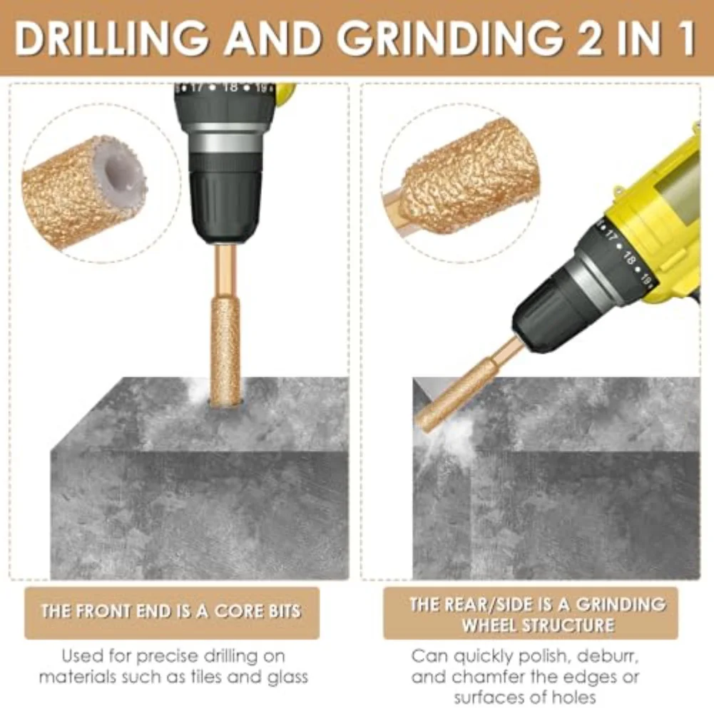 مثقاب جاف ثقب لكمة مثقاب الخشب 2 في 1 حصى مثقاب تلميع وتشذيب الزجاج الحفر الخرسانة فتاحة ثقب خاصة