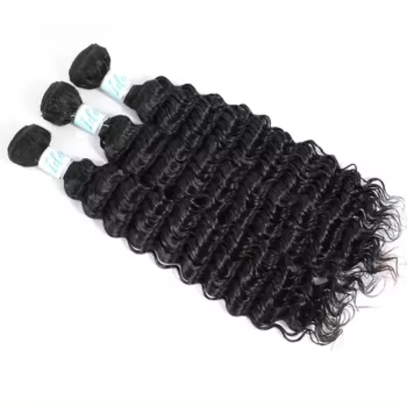 Deep Wave Human Hair Bundles 18 20 22 Inch Brazilain Water Wave Human Hair Bundles Curly Bundles Human Hair Extensions Natural