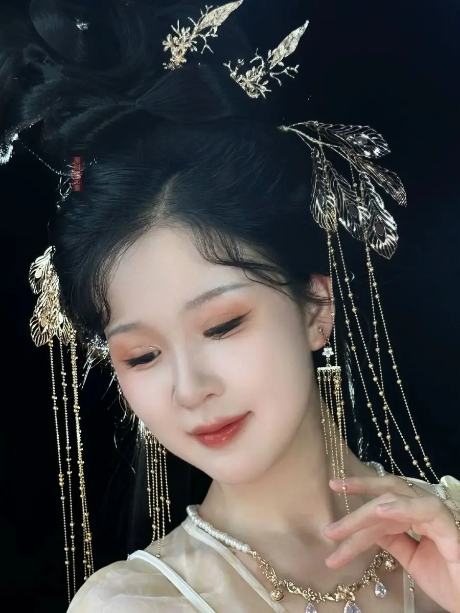 

Golden Long Tassel Hairpin For Women Beautiful Princess Hanfu Hair Accessories Ancient Headwear Retro Cosplay Fancy Hair Ornamen