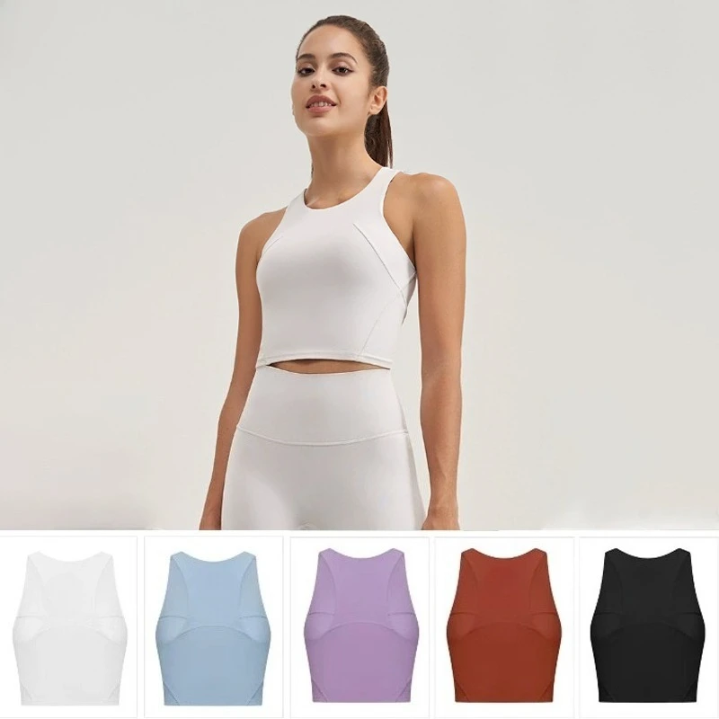 

NEW Wunder Train High Neck Anti Glare Simple Temperament Gathering Shockproof Yoga Vest Fitness Bra