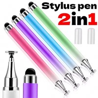 2IN1 Universal Stylus Pen High Sensitivity Tablet Drawing Capacitive Touch Pen for Samsung Iphone Cellphone Tablet Screen Pencil