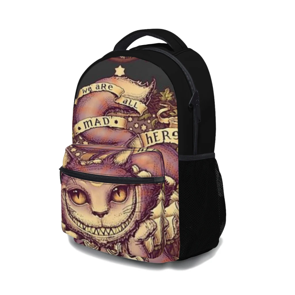 Mochila CHESHIRE Cat, grande capacidade, bolsa de livros da moda, multi bolsos, ajustável, 17 polegadas, nova, elegante