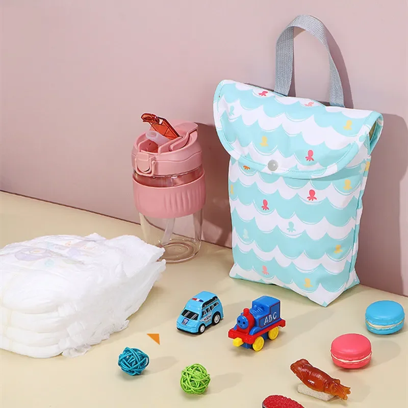 Multifunctional Baby Diaper Caddy Organizer Reusable Waterproof Fashion Prints Wet/Dry Bag Mummy Storage Bag Travel Nappy Bag