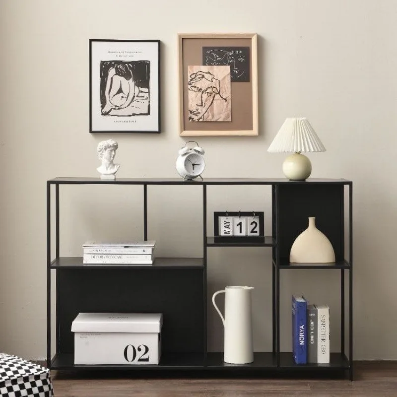 

Nordic wrought iron shelf floor-to-ceiling multi-layer low bookshelf living room home against the wall simple office