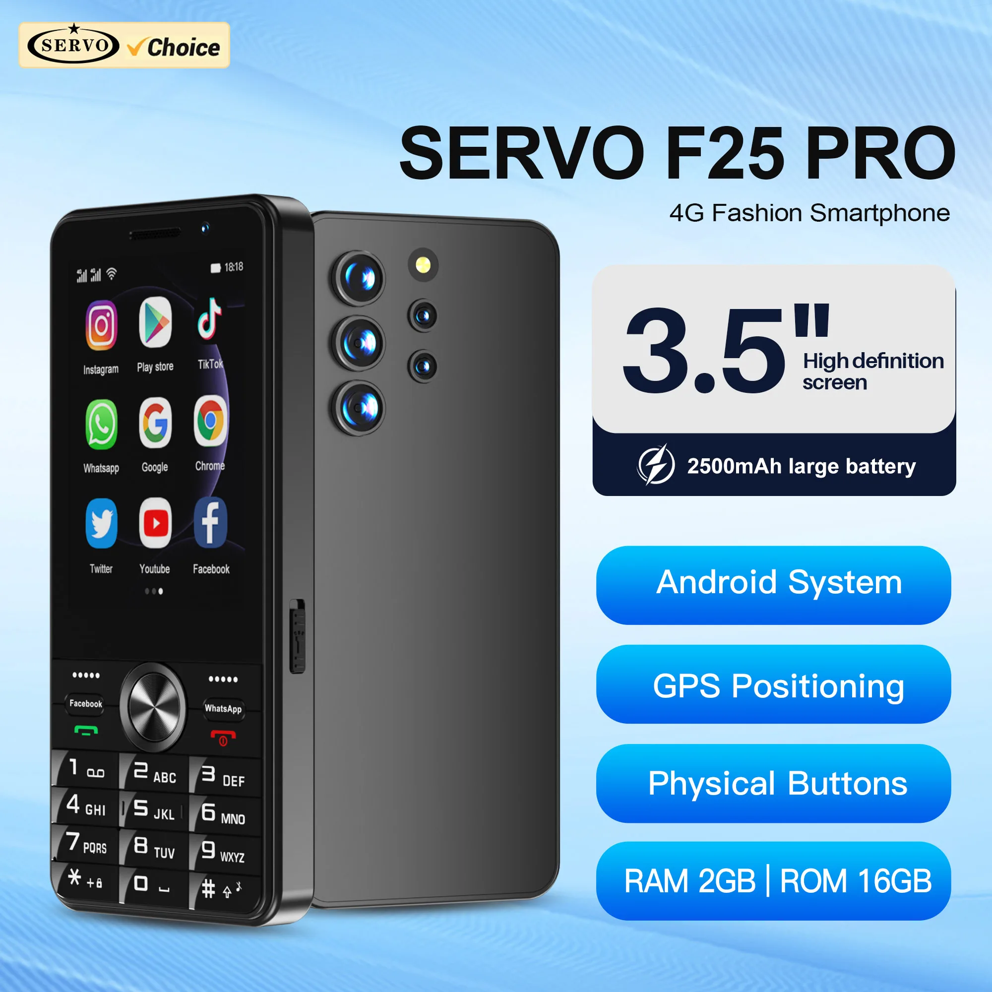 SERVO F25 PRO Android Smartphone 4G LTE 3.5