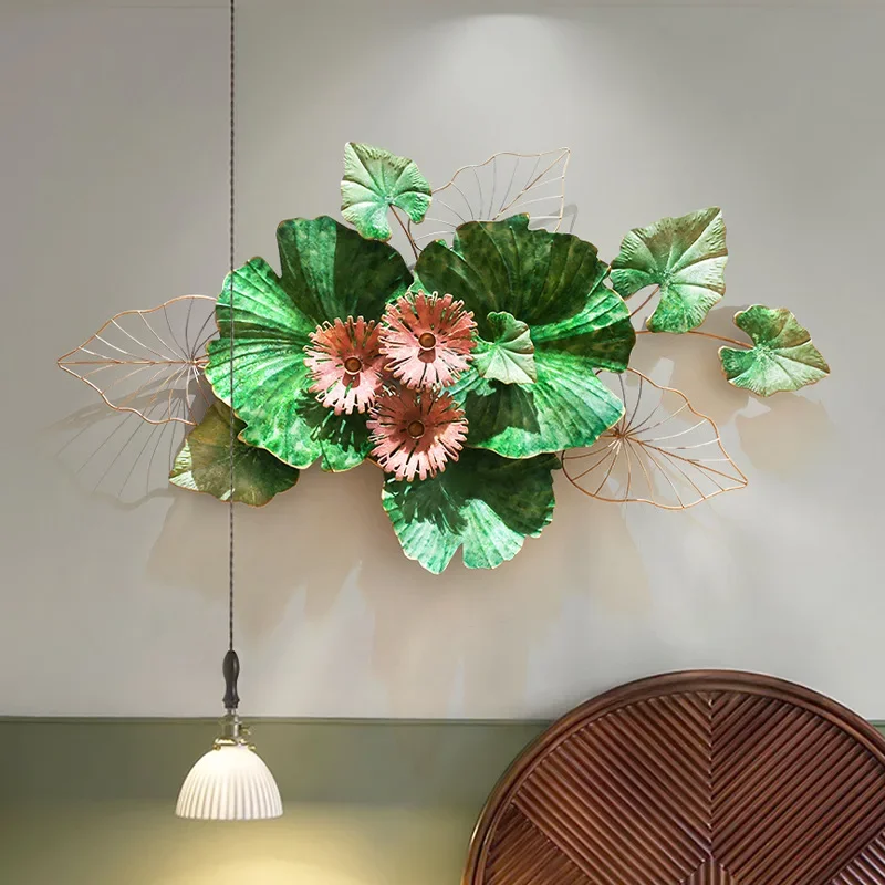 Pastoral retro three-dimensional wrought iron flower wall decoration living room wall decoration pendant girl room bedroom bedsi