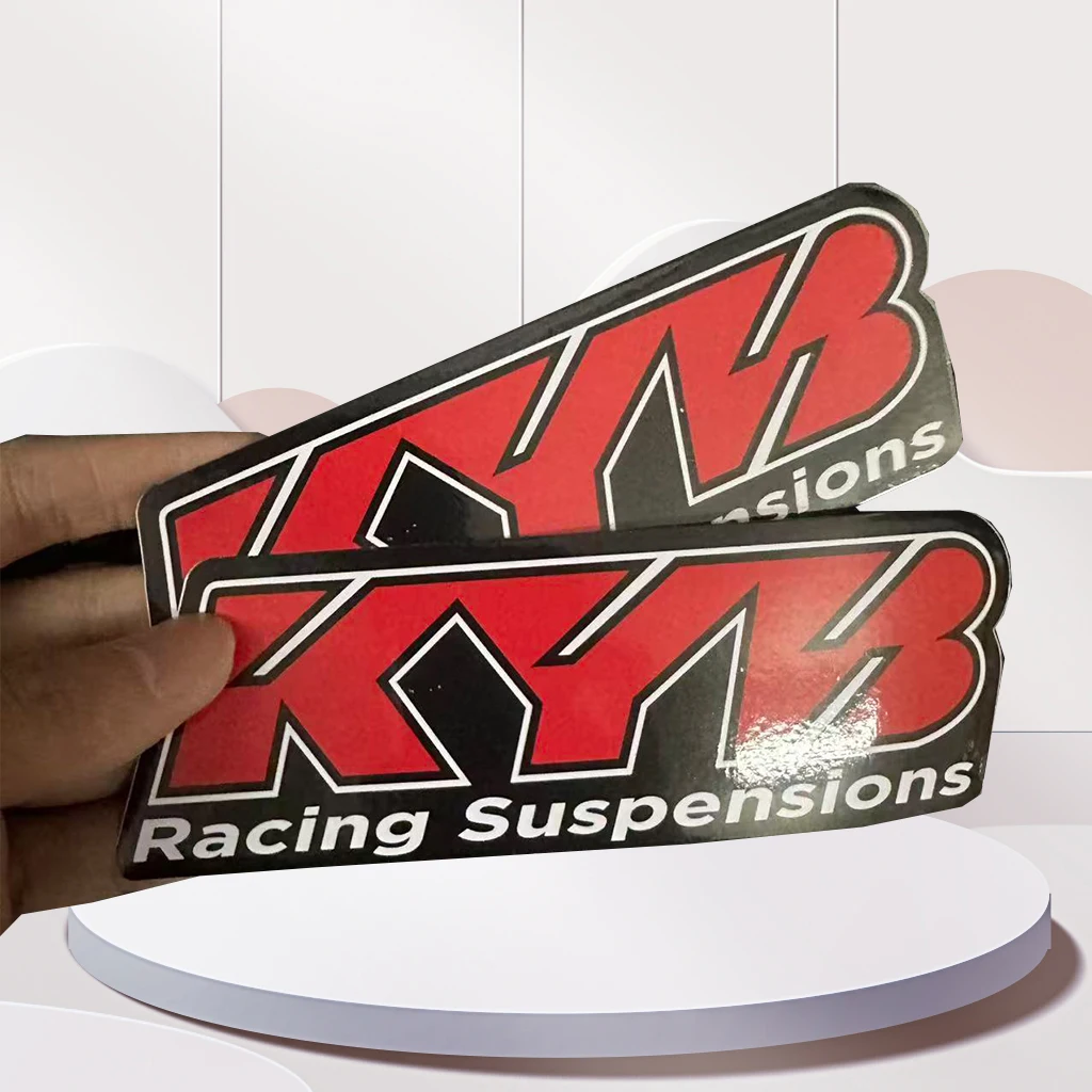 Pegatinas para horquilla de motocicleta, calcomanía de Motocross para logotipo de vinilo KYB, calcomanías de suspensión duraderas, 2 uds.