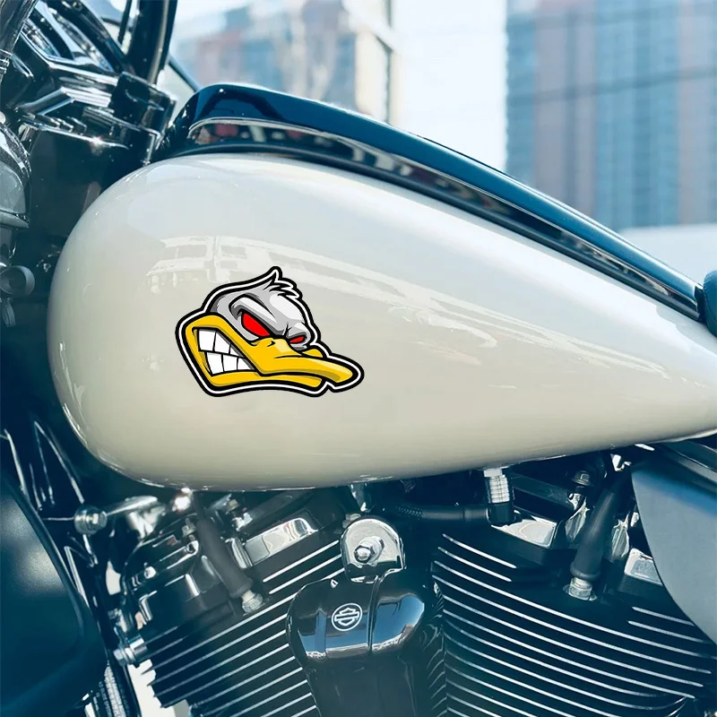 

funny cartoon angry duck head motorcycle sticker; scooter sticker; motorcycle fuel tank vinyl sticker; car exterior sticker