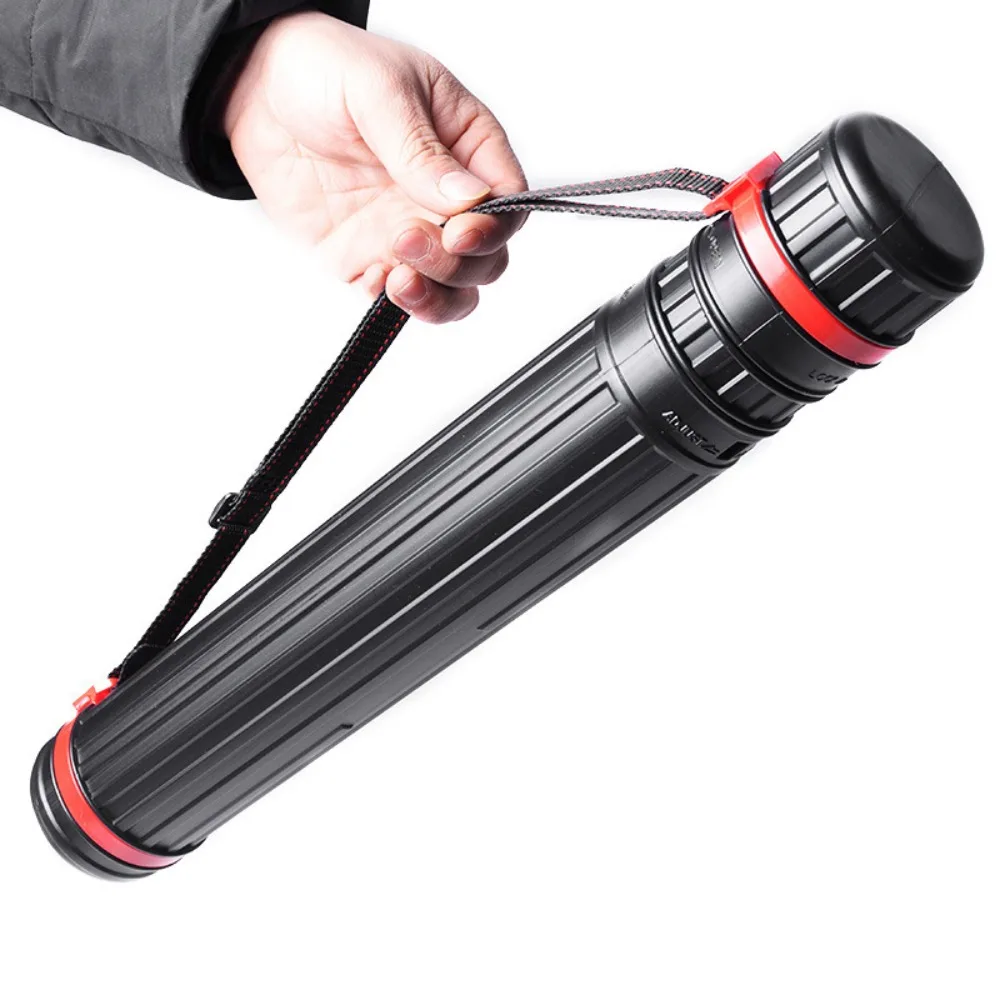 

Portable Plastic Art Storage Tube Box Scalable with Shoulder Straps Drawing Cylinder Adjustable Painting Cylinder