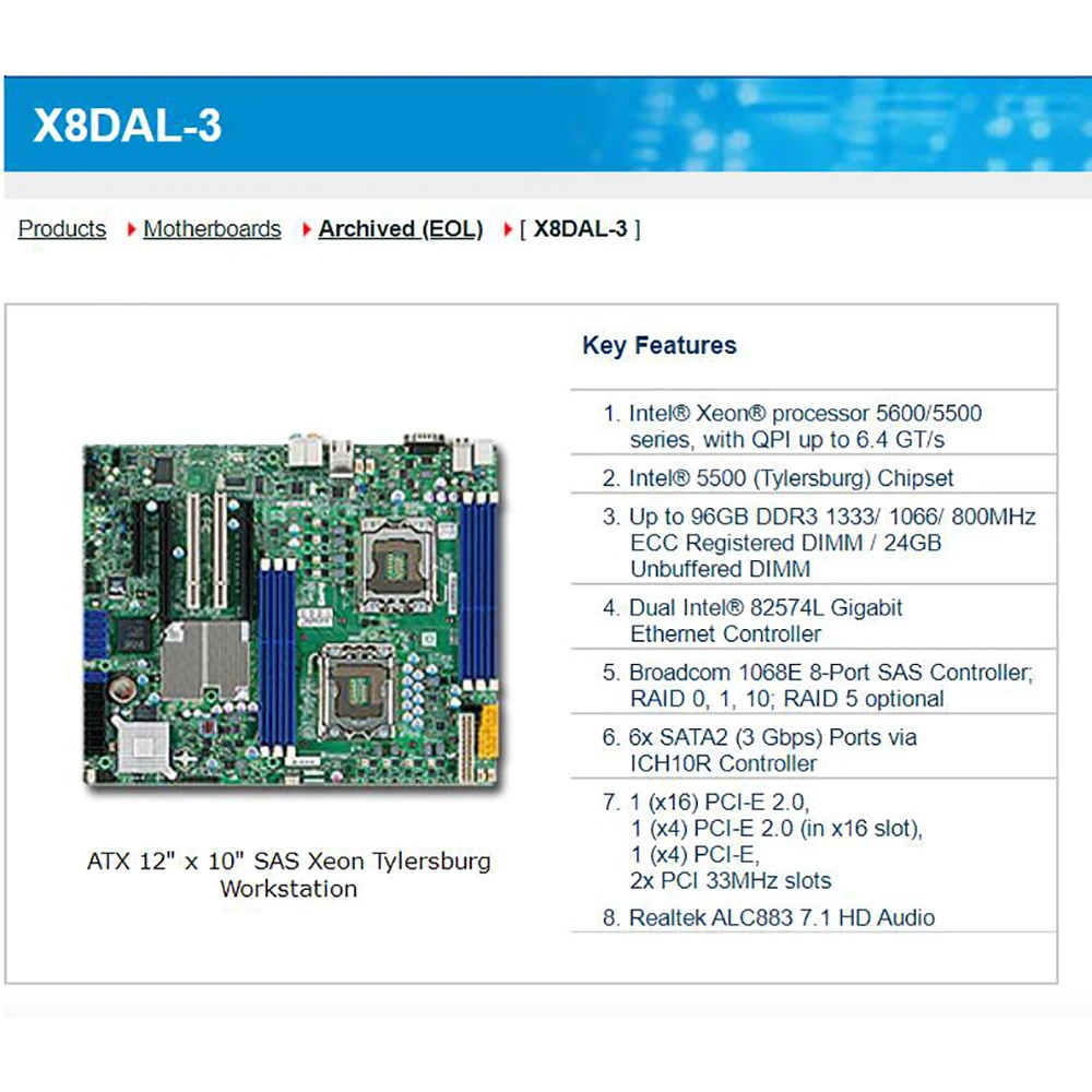 For supermicro Board DDR3 X8DAL-3
