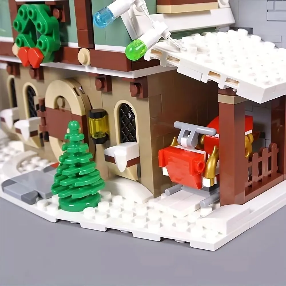 Creatieve Ideeën Serie Street View Moc Gebouwen Blok Bakstenen Model Speelgoed Voor Vrienden Verjaardagscadeaus Kerstcollectie 1197pcs