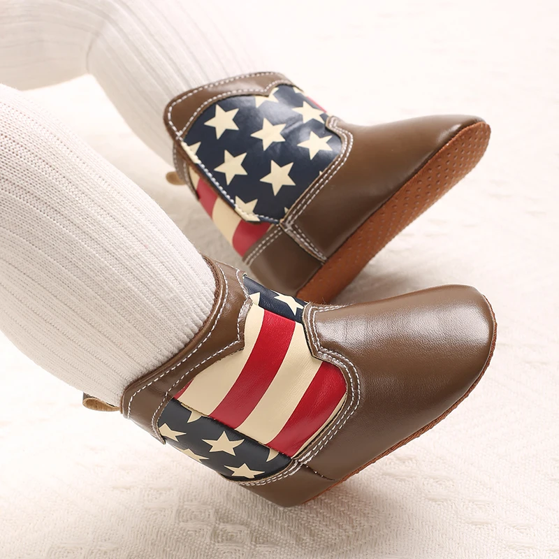 Baby-Cowboystiefel - Western-Stil | Erste Laufschuhe mit weicher Sohle für Neugeborene und Kleinkinder – Detail 3