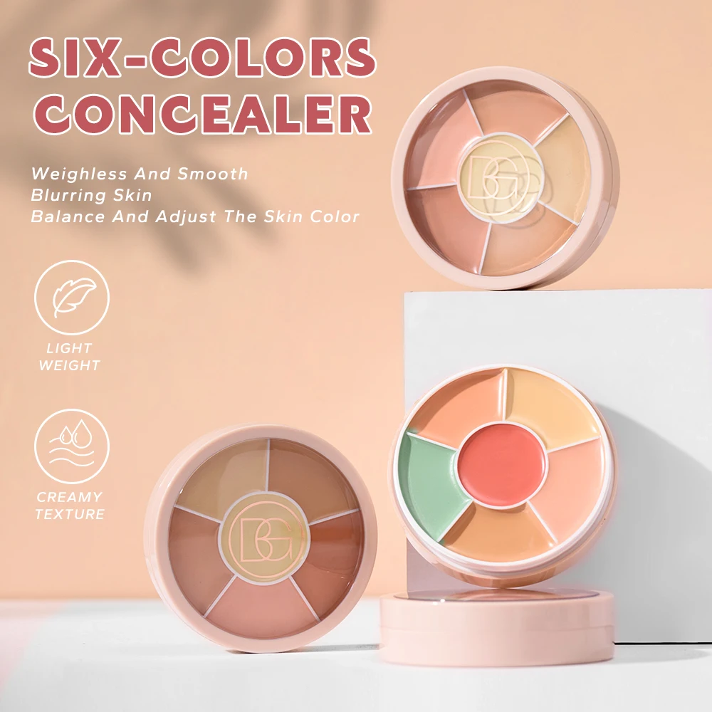 6 in1 Professional Full Coverage Concealer Flawlessly Covers Dark Circles Wrinkles Pore Silky Texture Concealer Hides Dark Spots