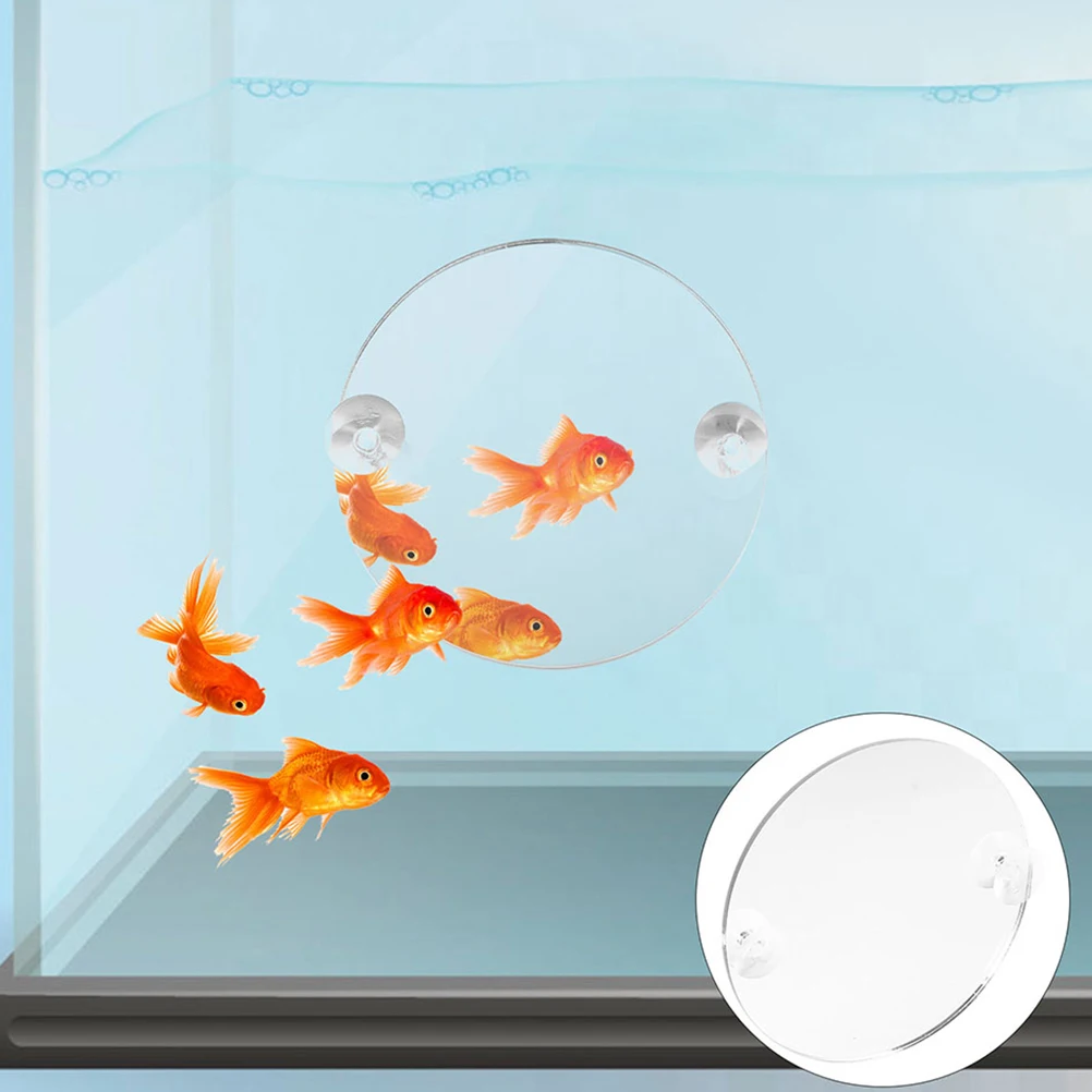 

Round Betta Fish Mirror Aquarium Decorative Suction Cup Training Tool Durable Acrylic For Betta Tank Decor Fish Tank Accessories