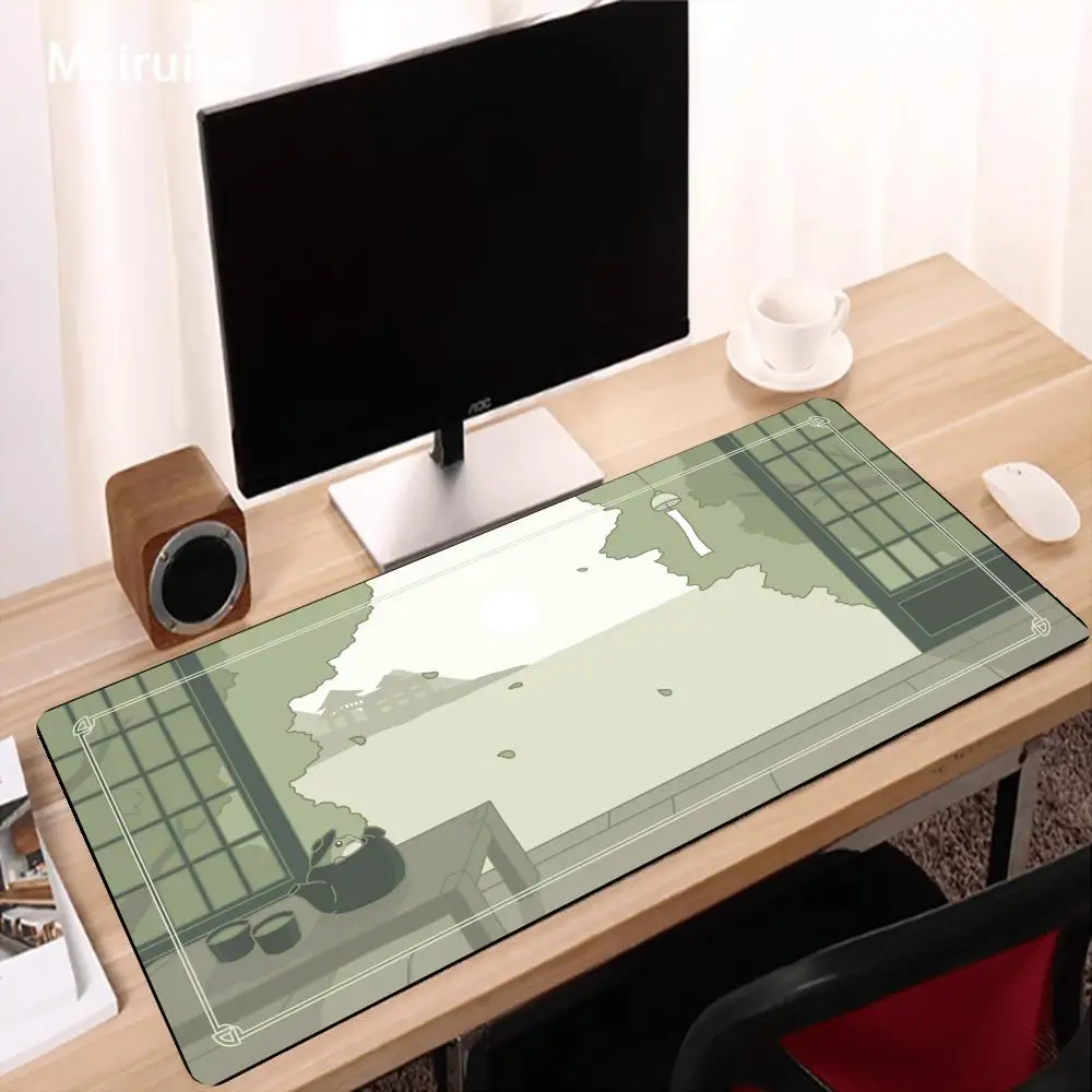 Osume Matcha Hiragana Mouse Pad Desk Accessories Desk Mats Anime Playmat Mouse Mat Rug Carpet Setup Gamer Pc Decoration Deskpad