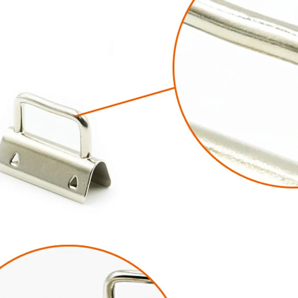 

20 pcs Tail Clip Rope Clamp Buckle 2.5X1.2Cm Silver Metal Key Chain For Lanyard Wristlet Strap Diy Key Fob Hardware Phone