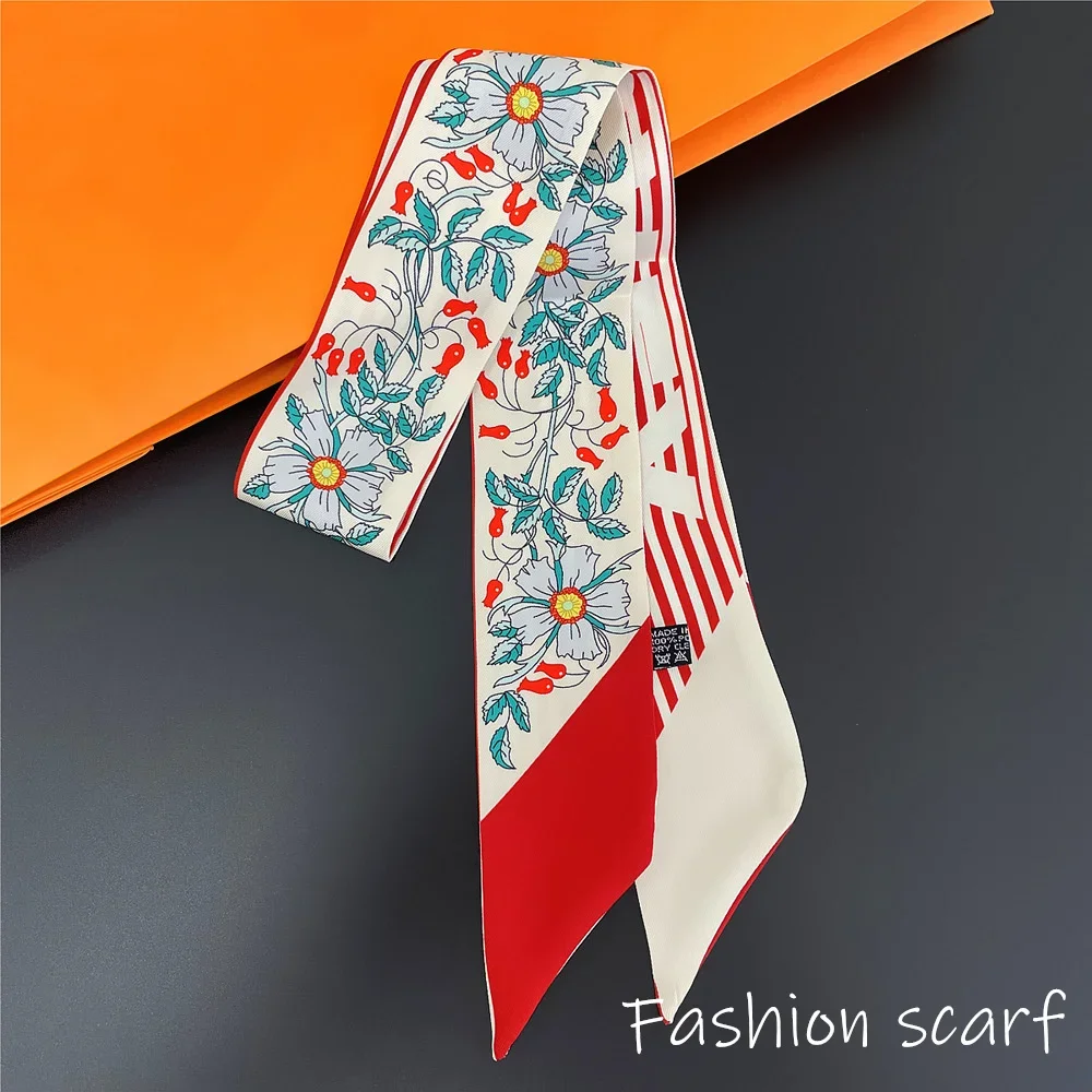Fashion New Women's Versatile Hot Sale Pumpkin Carriage Binding Bag Ribbon Hair Band Decorative Ribbon Small Scarf Silk Scarf