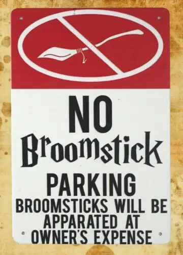 No Broomstick Parking tin metal sign household decorative items sign