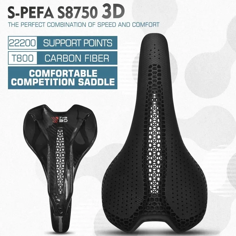Bicycle Saddle 143/155mm 3D Printed Saddle Carbon Fiber Ultralight Racing Bike Seat Cushion 3D Road MTB Triathlon Seat Nylon