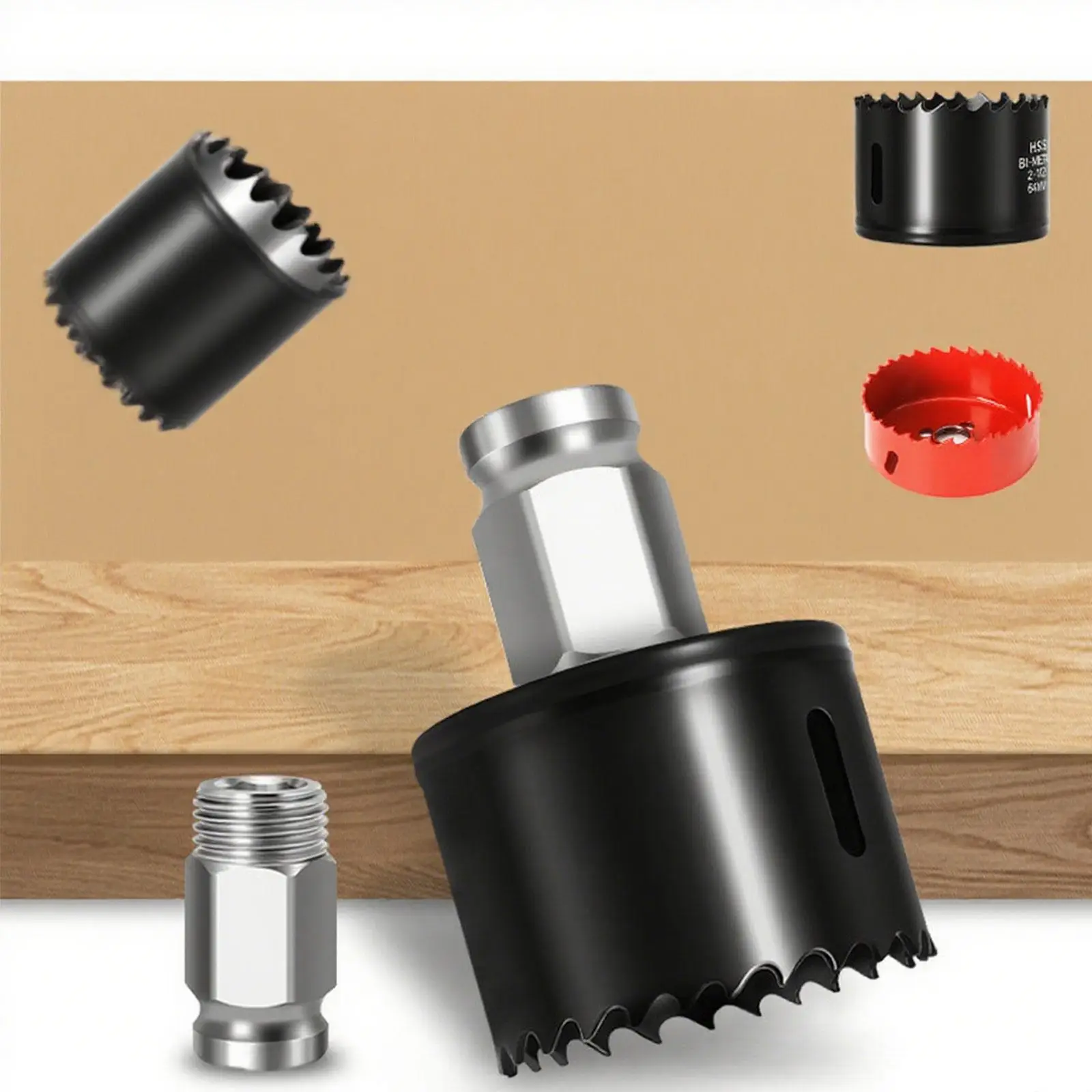 

Bi Hole Arbor Set Bimetal Hole Opener Maintenance Stable Accessory Replacement Connecting Rod for Chip Removal Board Wood