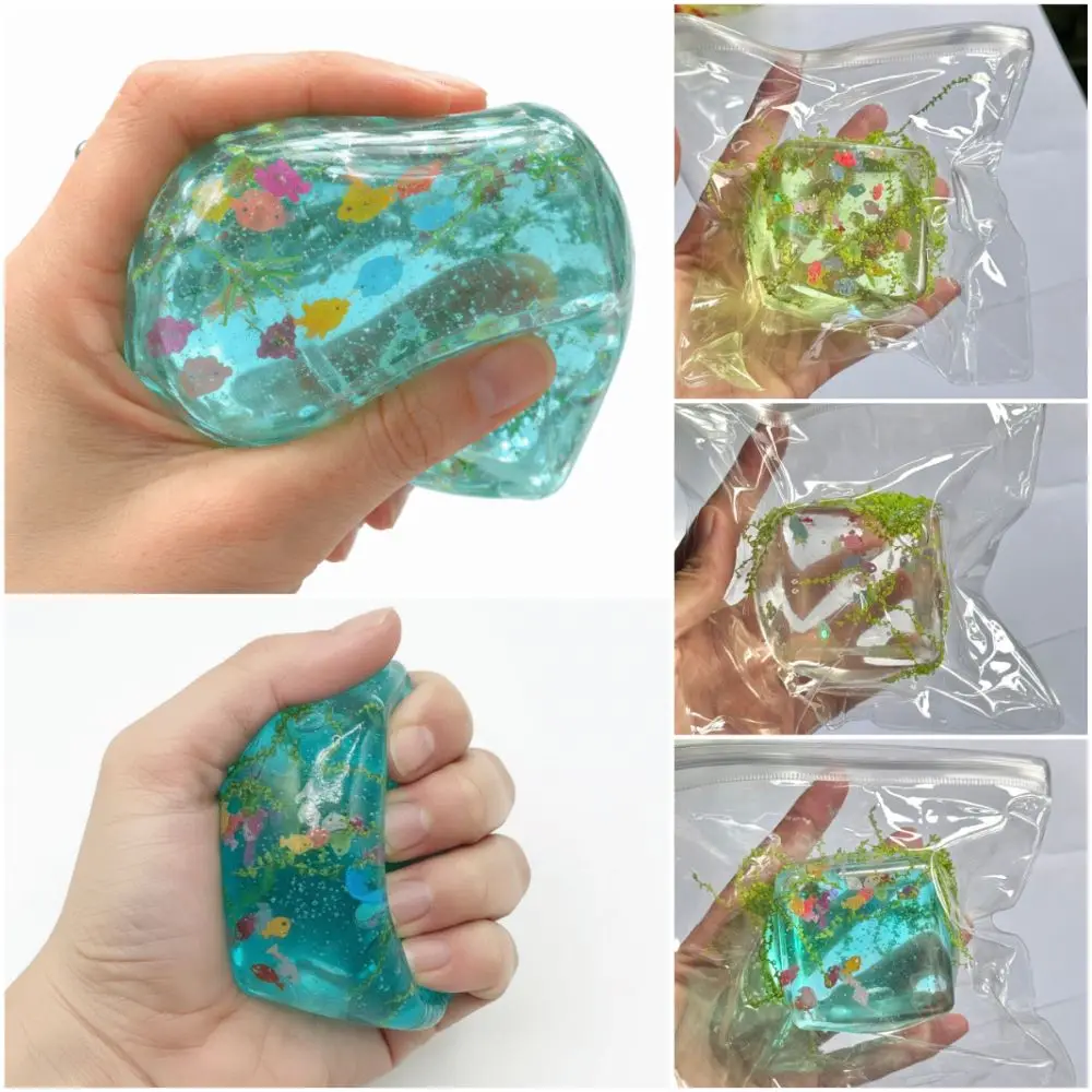 

Мячики-антистресс TPR: зеленые, прозрачные, с эффектом воды, для снятия стресса, с мягкой текстурой, квадратные, в форме рыбы