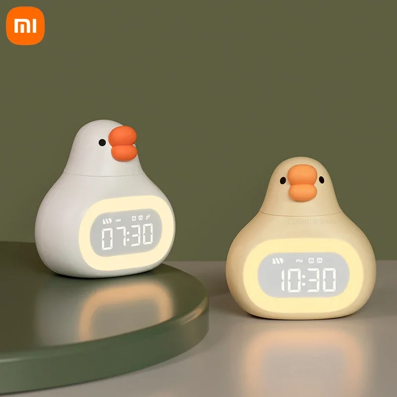 Xiaomi LED Silicone Night Light Alarm Clock Cartoon Cute Silicone Touch USB Bedside Lamp LED Night Lamp for Children Kids Gift